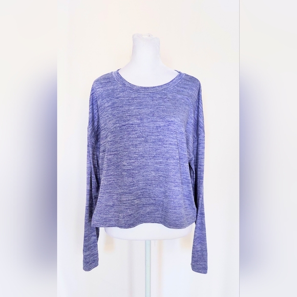 Zella Tops - Z by Zella Cropped Pullover Shirt Long Sleeve Purple Heather Size XS